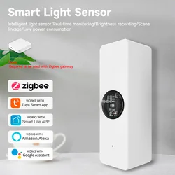 Tuya zigbee sensor de luz luminância detector de brilho de iluminação inteligente automação residencial controle app tuya detector de luz