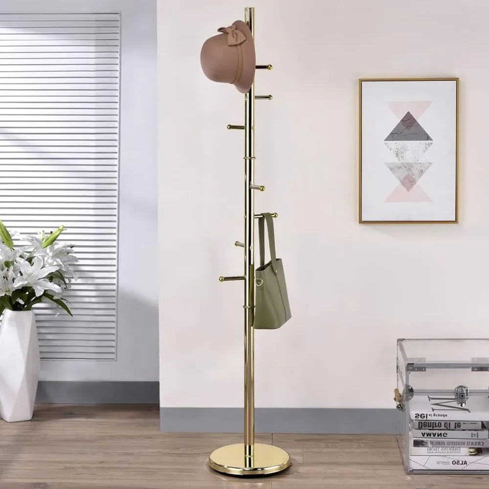 معطف شجرة بمدخل 8 خطاف وحامل حامل للقبعة، لمسة نهائية من النحاس #6