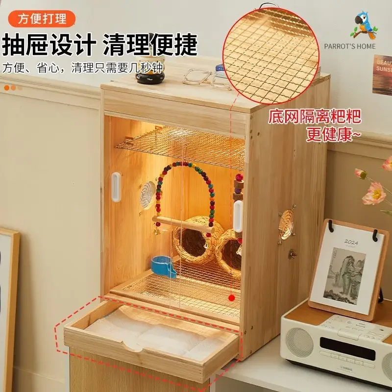*&J bird incubator, parrot terrarium special bird cage, winter brooding, constant temperature peony Xuanfeng wooden breeding