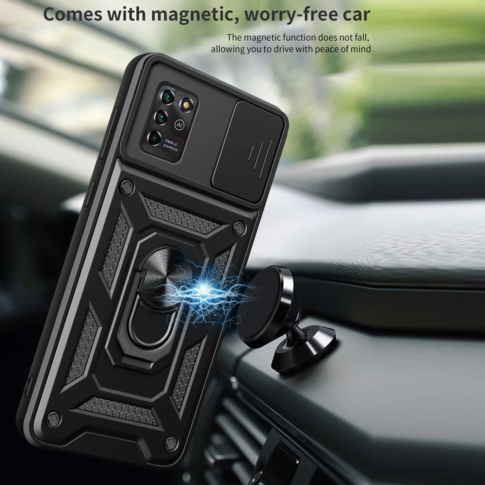 Case for ZTE Blade V30 Vita, double-layer protection (soft TPU+hard PC), anti drop, anti fingerprint phone cover