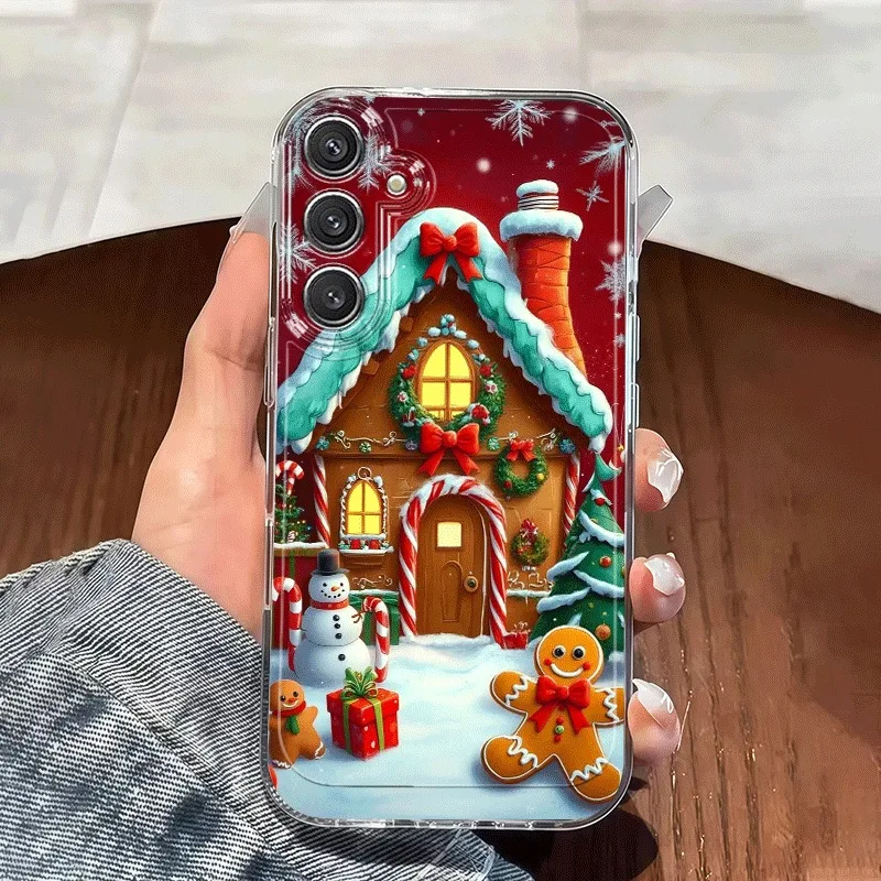 Weihnachts-Lebkuchenhaus Kreatives Muster Hülle für Samsung Galaxy S26 S25 S24 Ultra S23 FE S22 Plus A17 A37 A57 A55 A54 Cover