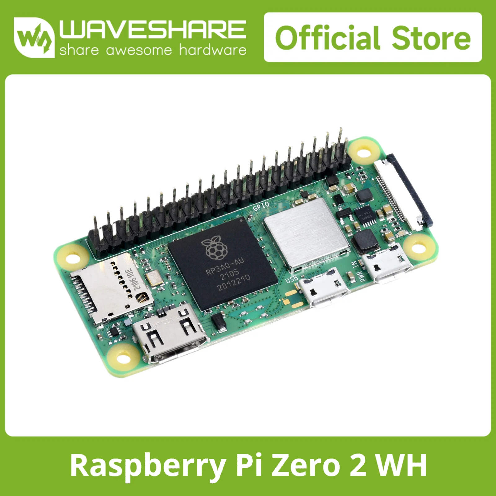 Waveshare Raspberry Pi Zero 2 W/WH/WHC, четырехъядерный процессор ARM, скорость 1 ГГц, процессор Cortex-A53, Wi-Fi, Bluetooth 4,2 BLE Waveshare Raspberry Pi Zero 2 W/WH/WHC, четырехъядерный процессор ARM, скорость 1 ГГц, процессор Cortex-A53, Wi-Fi, Bluetooth 4,2 BLE