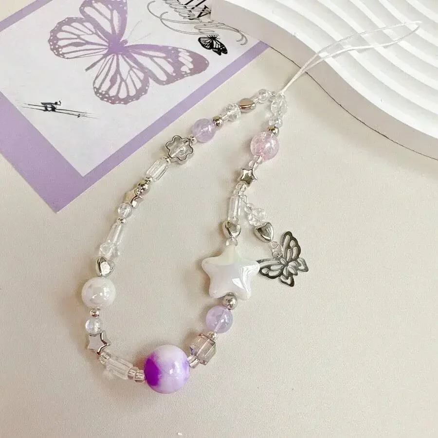 

Star Butterfly Beaded Charm Strap For Phone Bag Journal Decoration