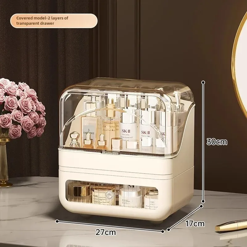Multifunctional Cosmetic Storage BoxDressing Table Skincare Shelf with Drawers Desktop Makeup Organizer  Elegant Design