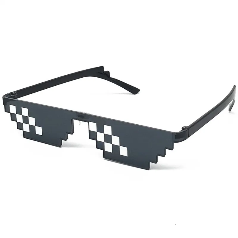 NEW Design Funny Mosaic Sunglasses Thug Life Sun Glasses Pixel Black Retro Gamer Robot Sunglasses Birthday Party Cosplay Favors