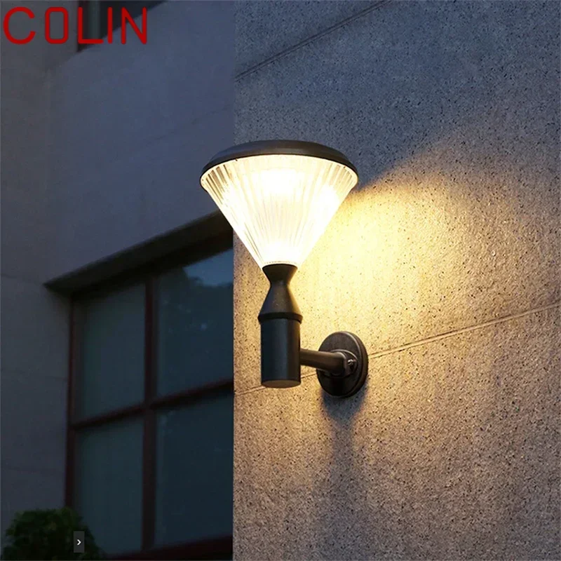 COLIN Contemporary Solar Outdoor Wall Lamps Simplicity Waterproof Creative Balcony Hallway Courtyard Villa Gate Hotel