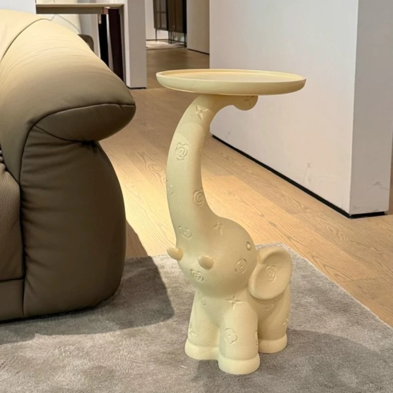 ‌Cute Elephant Side Table, INS Cartoon Nightstand, Leather Accent Bedside Organizer, Creative Home Decor Accent Piece