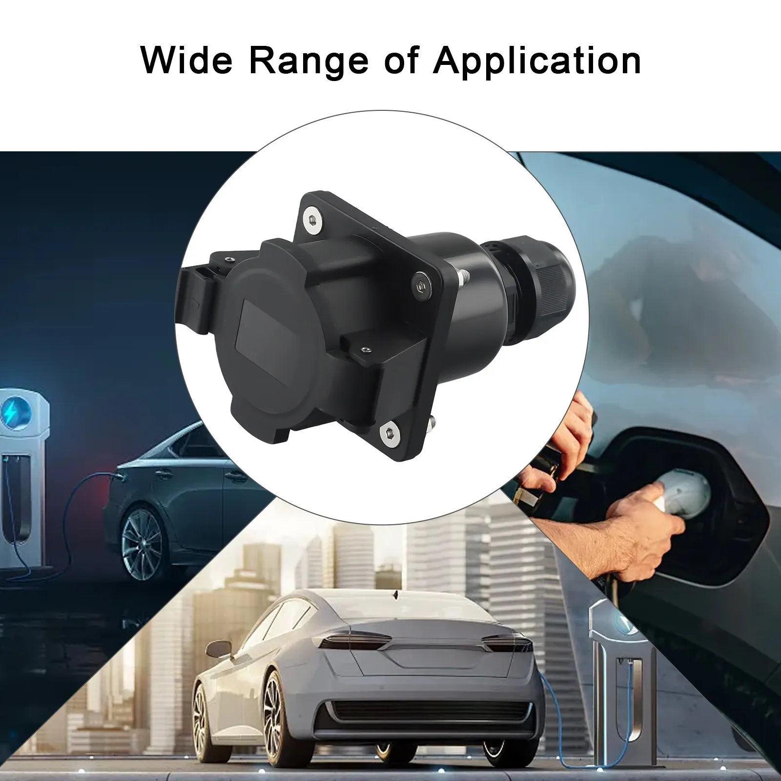 Weatherproof For J1772 Electric Vehicle Charging Inlet Socket Type 1 Connector Suitable for Level 1 and Level 2 Charging