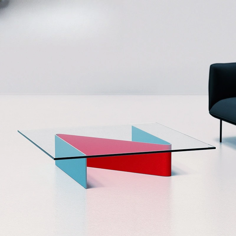 Tempered glass coffee table living room small apartment simple post-modern table
