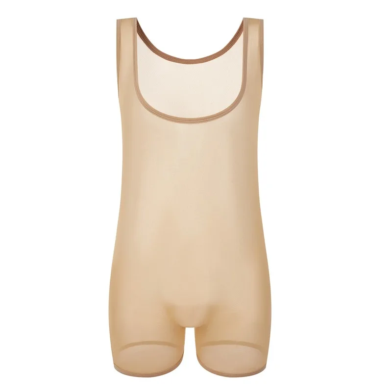 Sous-vêtements érotiques pour hommes, boxer en maille Ultra-mince Transparent, Corsets Slip, combinaisons Catsuit, sous-vêtements, Leotard, Bikini