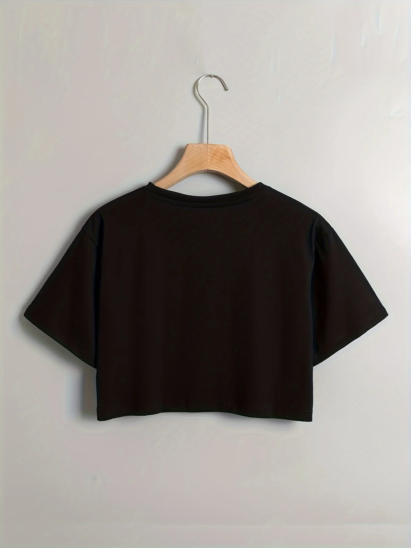 Celestial Moon Print Crop Top T-shirt - Stylish Crew Neck Short Sleeve Perfect for Spring & Summer - Lightweight Fashion