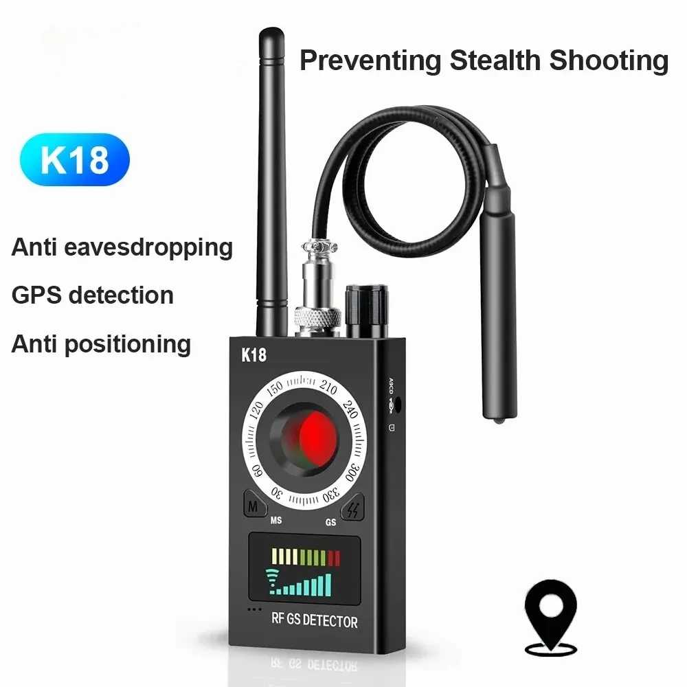 K18 Multi-function Anti-Candid Cam Wireless Lens Device Finder 1MHz-6.5GHz GSM Audio Bug Finder GPS Signal RF Tracker Detect