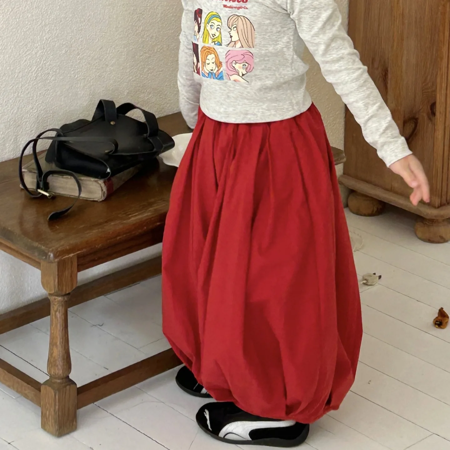 2026 Spring New Kids Clothing Korean Style Girls Cartoon Long-Sleeve T-Shirt Versatile T-Shirt Pants Set Boutique Clothing