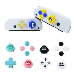 Cute Games Silicone Soft Dpad Cross Button ABXY Key Sticker Case For Switch 2/Oled/Lite NS Joy-con Thumb Stick Grip Cap Cover