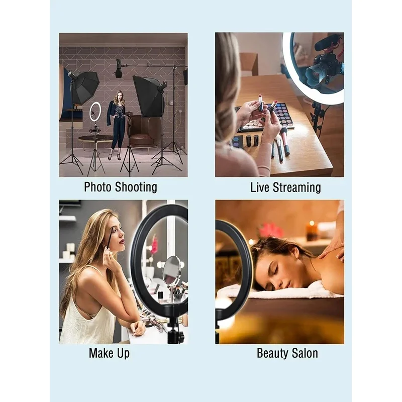 Desiontal 26cm Ring Light with Tripod Stand, RGB Pocket Fill Light for Photography & Video. Features One-Click Color Selection, view 4