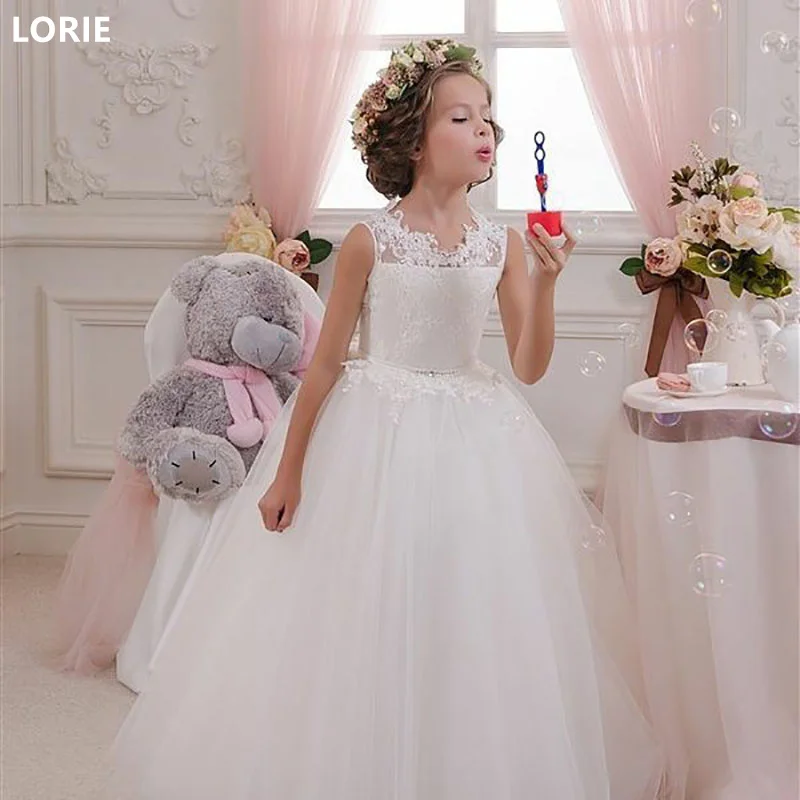 LORIE A-line Flower Girl Dresses Sleeveless Appliques  Pleats Dress Baby Girl Dresses Christmas Birthday Present Customized