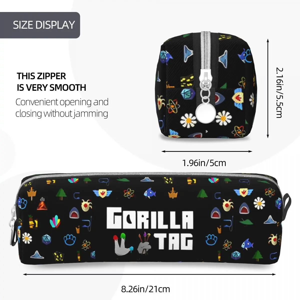 Imagem -04 - Fun Gorilla Tag vr Gamer Gaming Pencil Case Hot Games Pencilcases Caneta para Meninas e Meninos Bolsas de Grande Capacidade Zíper Escolar para Estudantes