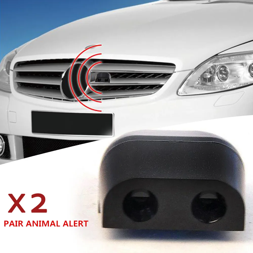 2pcs Animal Repellent Black For Sonic Gadgets Car Grille Mount Animal Whistle Repeller Deer For Moving Car Van Motorcycle