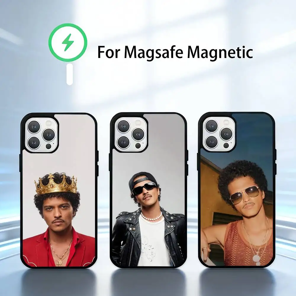 

B-B-Bruno Mars Phone Case For iPhone17,16,15,14,13 Plus,Pro Max Magnetic For Magsafe Wireless Charging