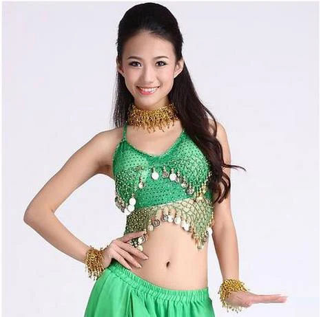 New arrival mesh gold coins belly dance top momen sleeveless belly dance body tops sexy top 10 colors