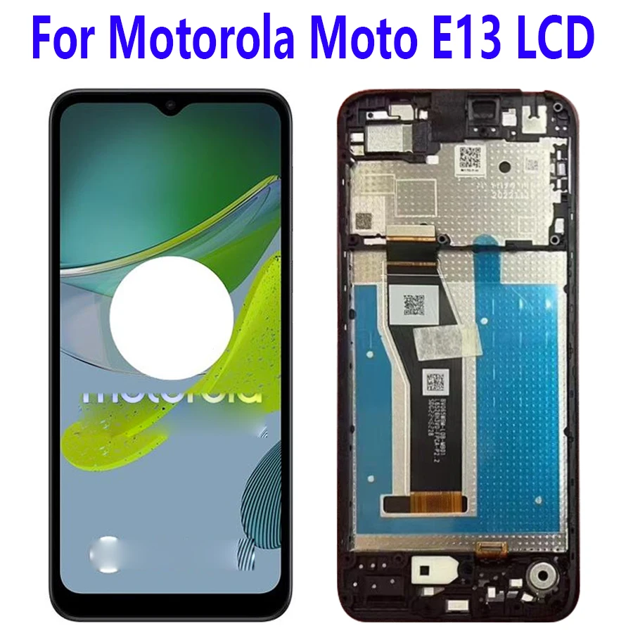 Screen With Frame For Motorola Moto E13 LCD Display Touch Pantalla Digiziter Assembly Screen Replacement 6.5“ For Moto E13 LCD