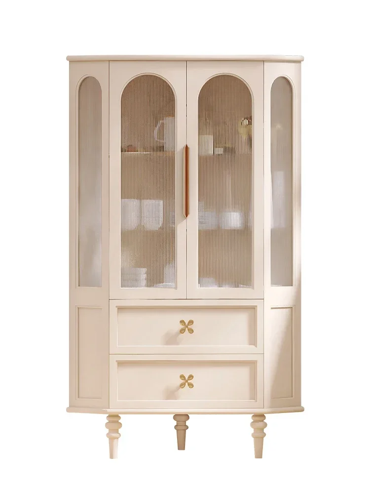 

Cabinet Storage Wine Cabinet Home Storage Double Door High Cabinet Living Room Curio Cabinet Cream Style Side Cabinet