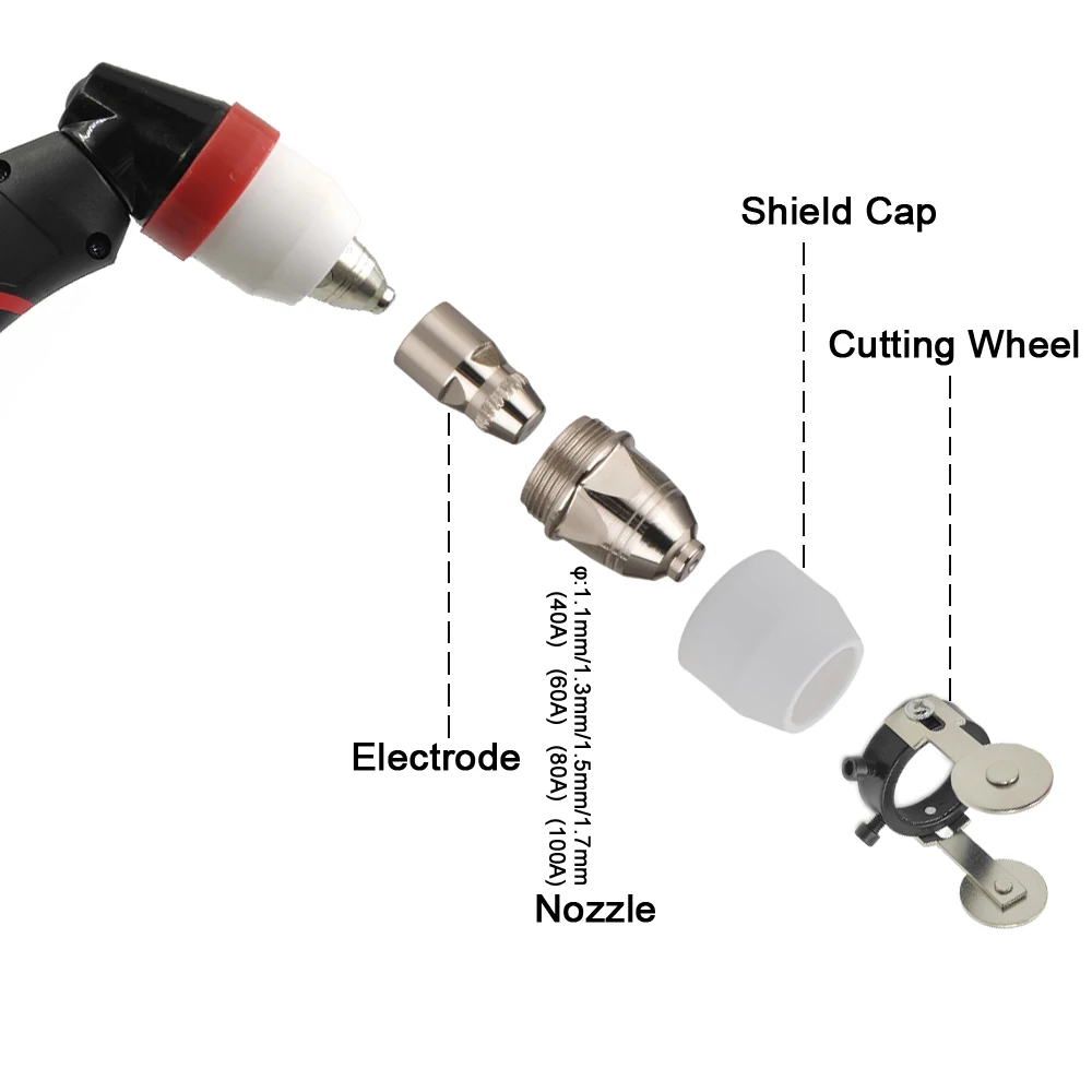 P80 Plasma Cutting Torchs Consumable Cutting 60A 80A 100A P80 CNC Plasma Torch Tip Welding Nozzles Replacement Shield Cap