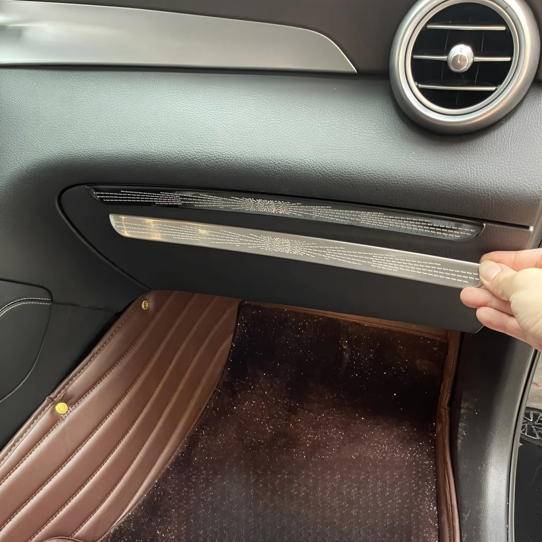 For Mercedes-Benz W205 C-Class W213 E-Class X253 GLC interior modified co-pilot storage box handle decorative bright strip