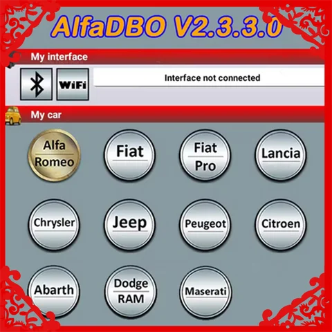 AlfaOBD 2.3.3.0(Android용) 전체 라이센스 - 진단 Alfa Fiat Lancia Abarth Dodge RAM Chrysler Jeep Peugeot Citroën