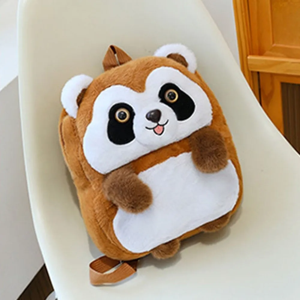 حقيبة ظهر محشوة على شكل حيوان صغير الراكون من القطيفة ذات سعة كبيرة من القطيفة اللطيفة على شكل جمل حقيبة كرتونية خفيفة الوزن على شكل دمية كرتونية للأطفال #3