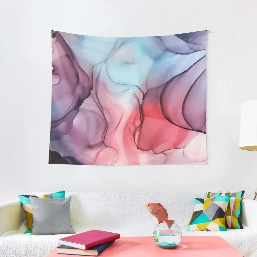 

Flame Fired Alcohol Ink Painting Tapestry Decor For Room Room Decore Aesthetic Tapestry