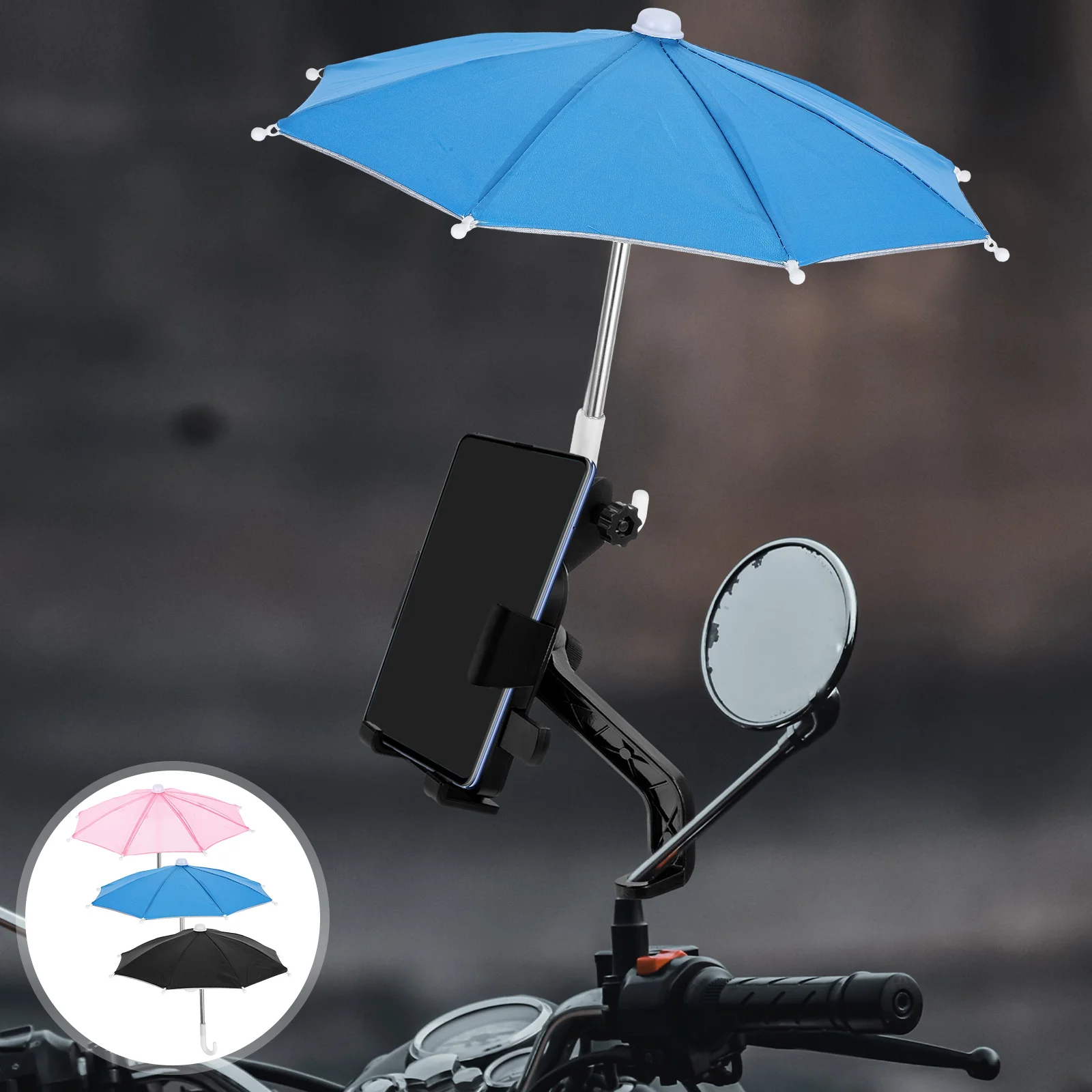 

3Pcs Mini Phone Sunshade Waterproof Universal Small Mobile Phone Umbrellas Outdoor Sun Protection Riding Small Umbrella