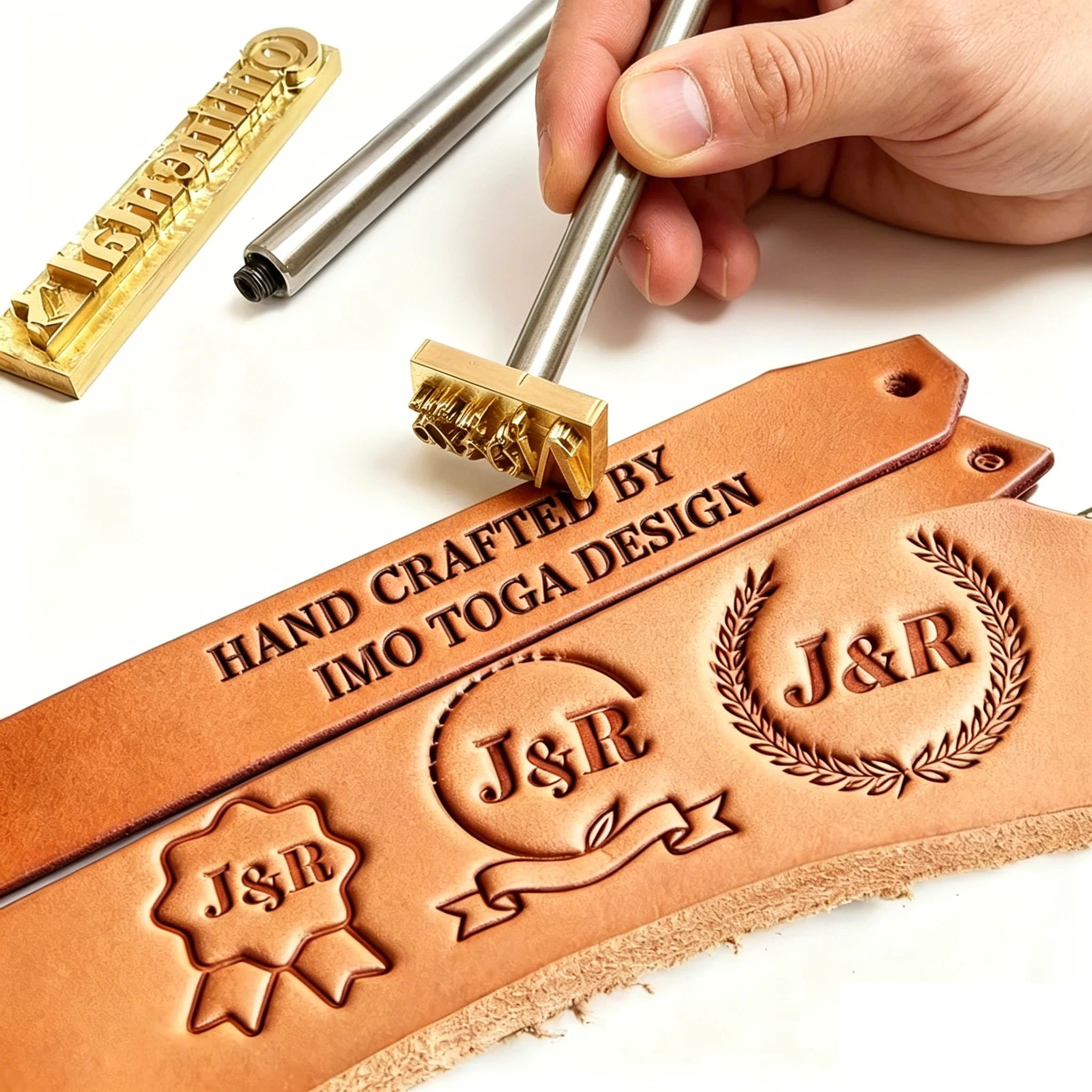 M8 Logo Custom Leather Stamp Personalized Design Brass Hot Branding Iron Embosser for Wood Cake Bread Baking Craft DIY Tool
