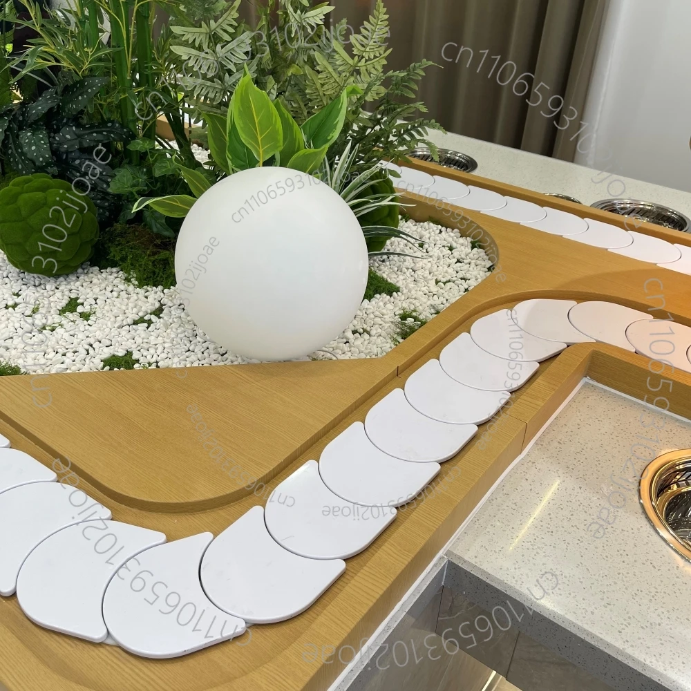Restaurant smart food delivery rotating small hot pot belt sushi conveyor belt system