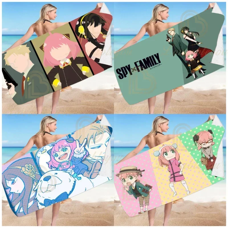 SPY×FAMILY Bath Towel Kids Swimming Beach Towel Anya Loid Forger Soft Absorbent Washcloth Microfiber Multifunctional Bath Towel