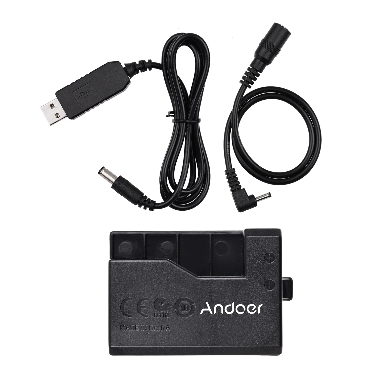 Andoer ACK-E10 5V USB Dummy Battery DC Coupler Adapter for Canon EOS Rebel T3/T5/T6/T7/T100/Kiss X50/Kiss X70/1100D/1200D/1300D