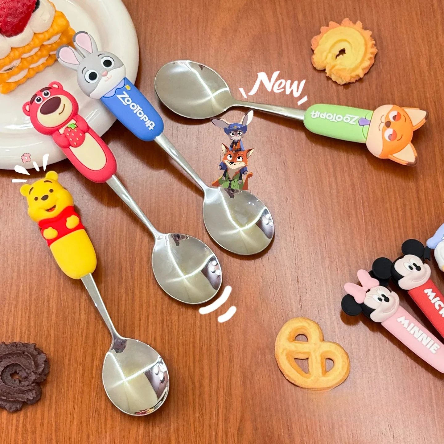 Stainless steel spoon and fork set; Cartoon cute rabbit anti-scald children's portable tableware set view 4