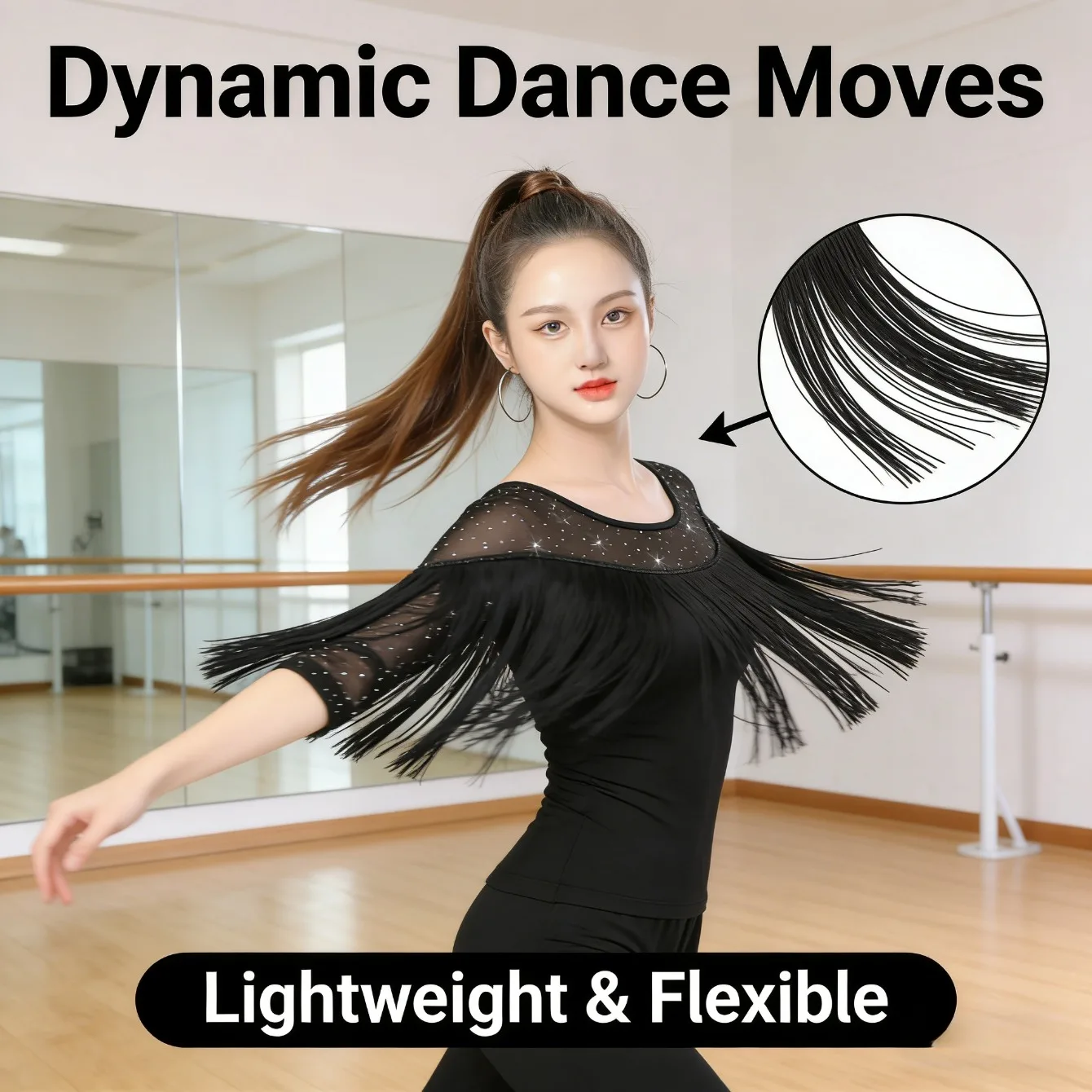 Neues Ballsaal-Tanz-Top für Damen, kurzärmelig, für Gesellschaftstanz, Übungskleidung, stilvolles Standard-Tanzkostüm für lateinamerikanischen Tanz