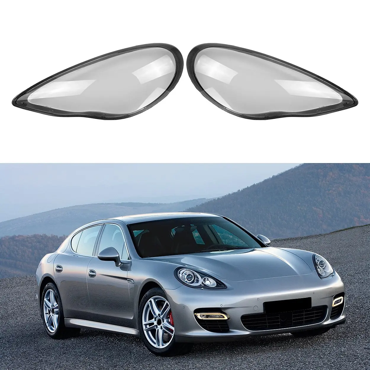 For-Porsche Panamera 2010-2013 Left Headlight Shell Lamp Shade Transparent Lens Cover Headlight Cover