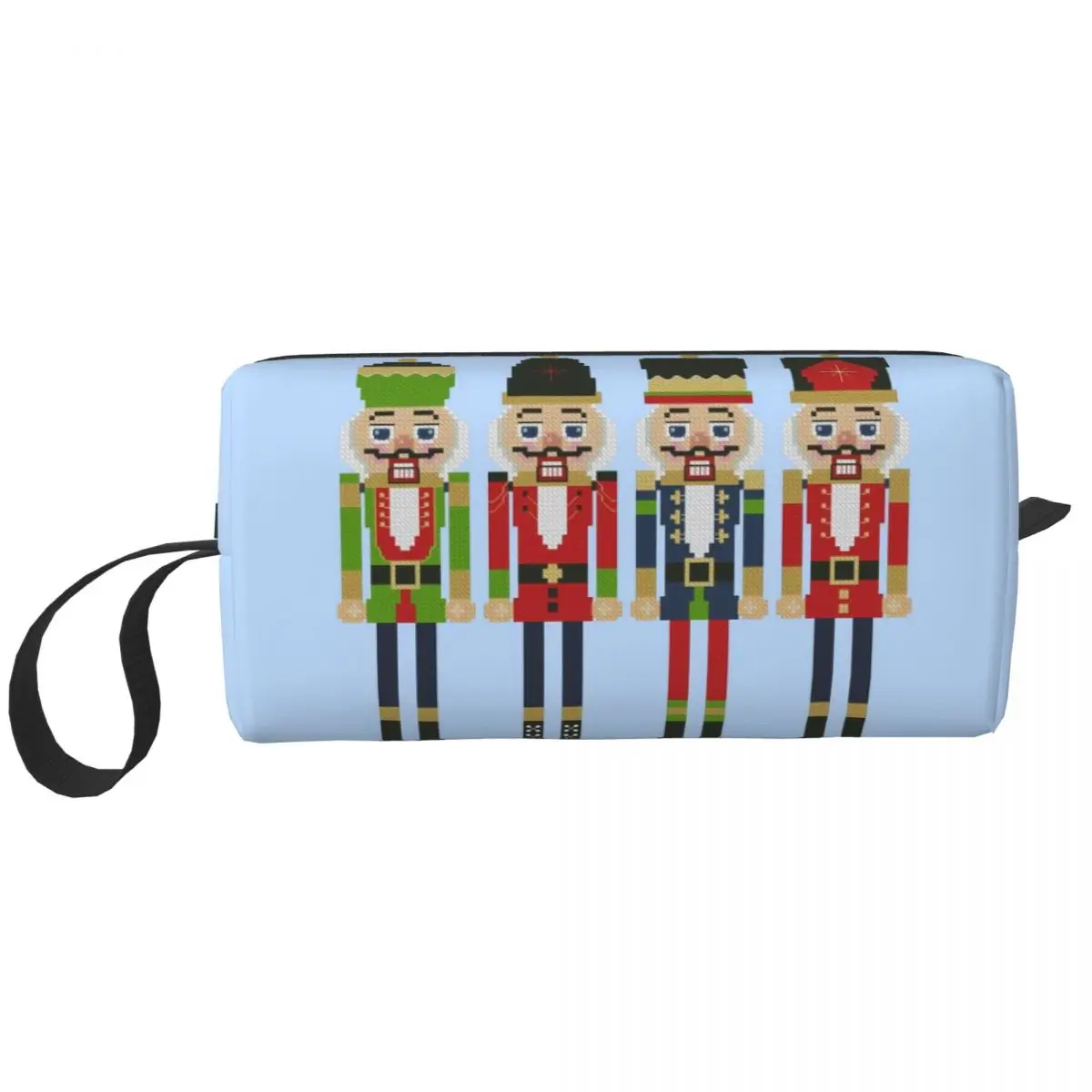 Travel Nutcracker Christmas Gift Toiletry Bag Nutcrackers Toy Soldier Cosmetic Makeup Organizer for Beauty Storage Dopp Kit Box