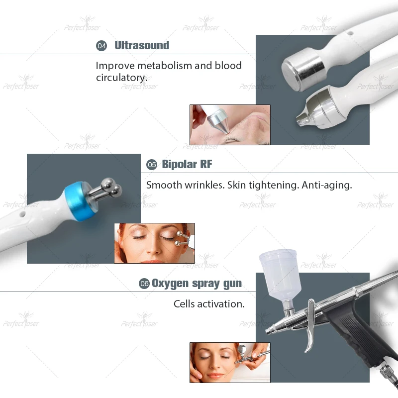 Perfectlaser 14in1 Oxcygen Hydra Dermabrasion Machine Diamond Deep Clean Blackhead Removal Water Facial Skin Care Device Salon