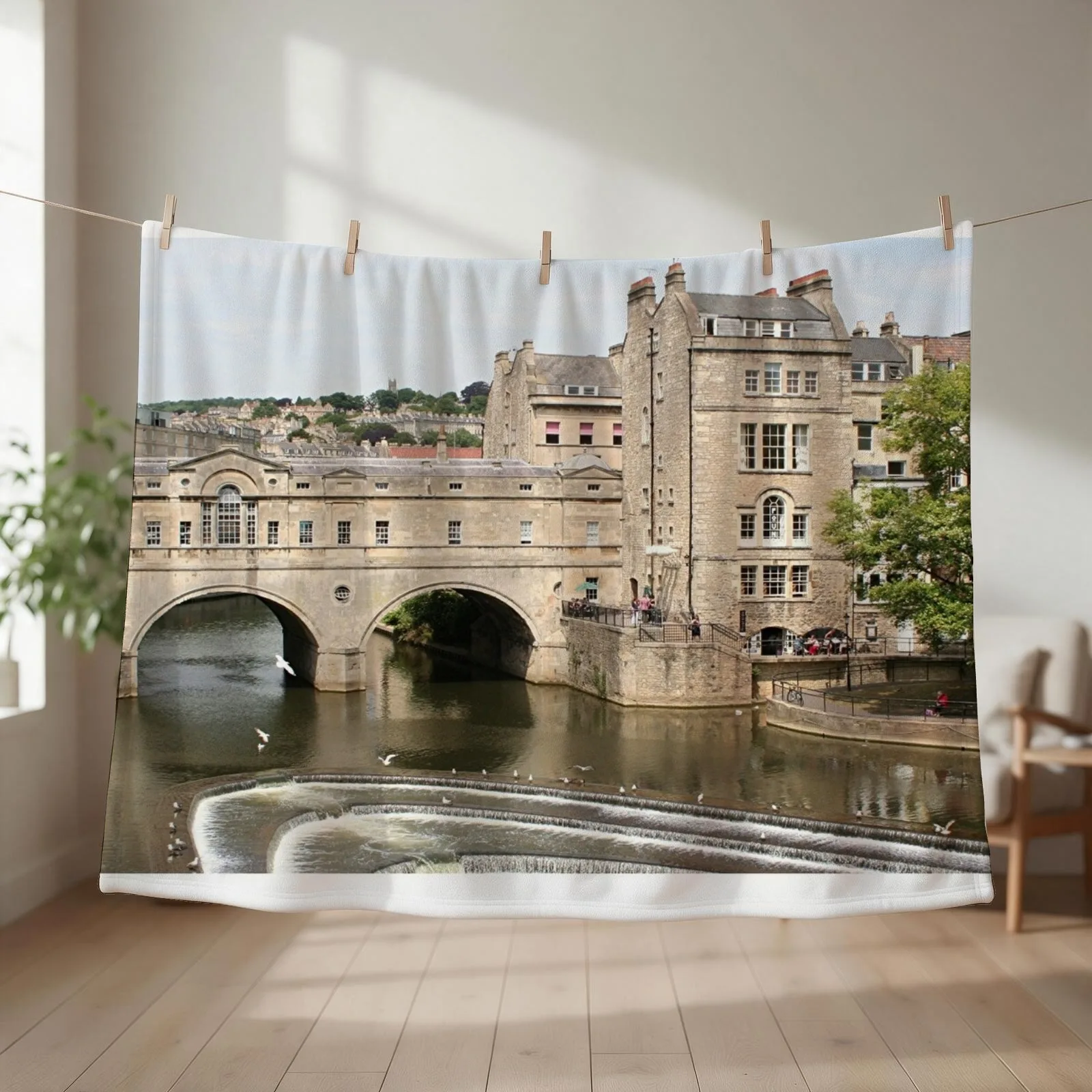 Pulteney Bridge, Avon River, Bath, England Throw Blanket Sofas anime Polar Thins Blankets