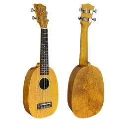 Aiersi-Mango Wood Pineapple Ukulele, Soprano 4 String, Nylon Music Instrument for Professional and Beginner, 21 inch