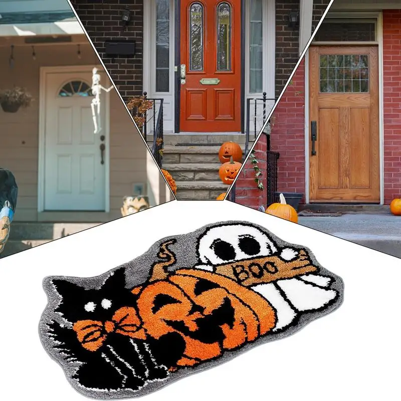 1pcs Halloween Bathroom Mats Skull Pumpkin Kitchen Mats Absorbent Dirty Resistant Foot Mats Bathroom Entryway Door Mats