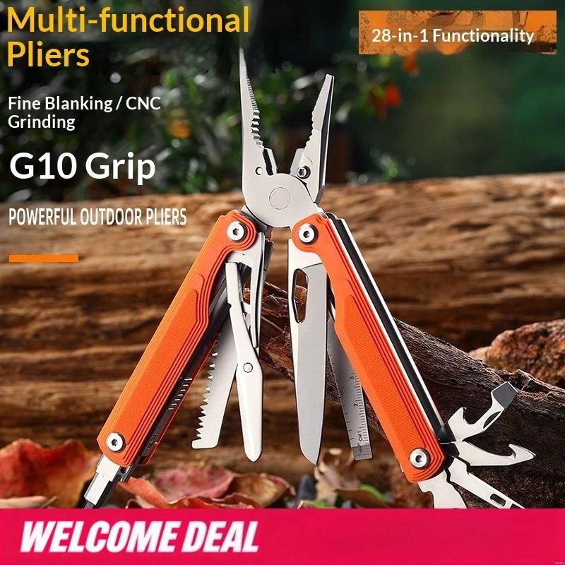 G10 Handle Multi‑Function Tool Pliers, Outdoor Camping Folding Knife Scissors, Precision Stamping Multi‑Combo Survival Tool