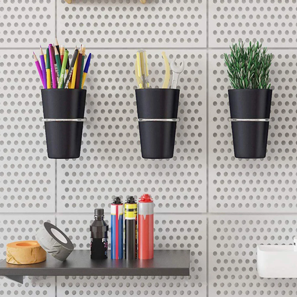 6 Sets Pegboard Cup Holder Accessories Screw Organizers and Storage Cups Abs with Hooks Tool