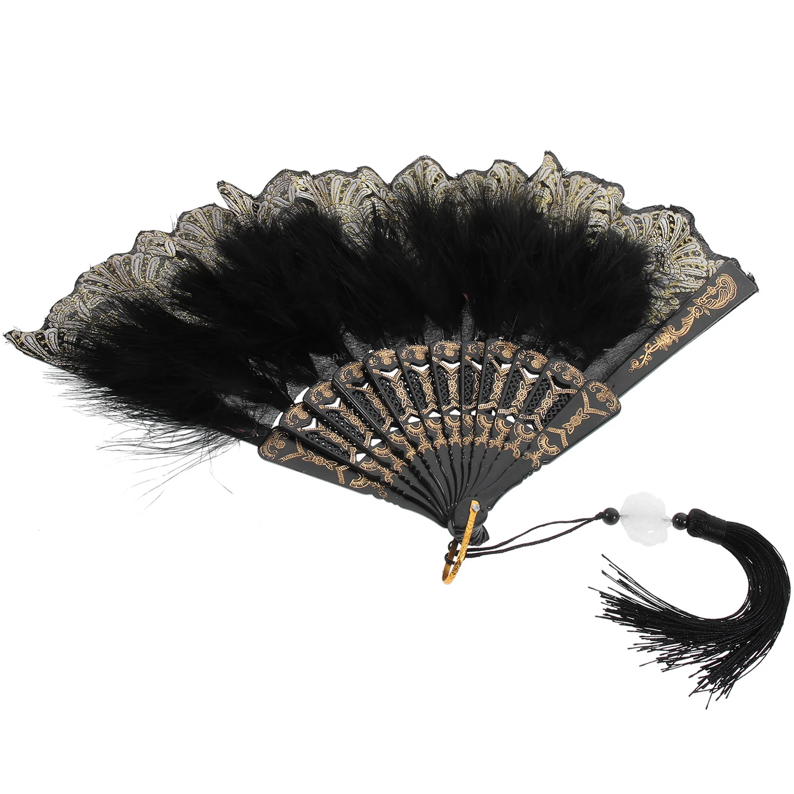 مروحة بلوم قابلة للطي للنساء، مروحة محمولة أنيقة، تصميم قابل للطي لحفلات الزفاف والحفلات التنكرية والمهرجانات #6