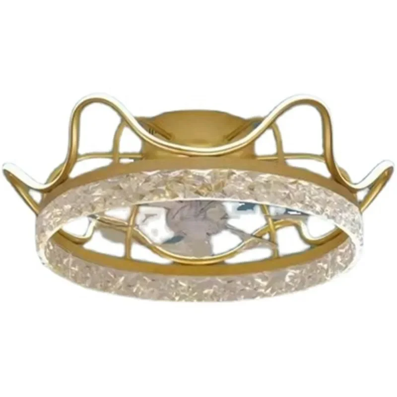 Lumière de ventilateur de couronne de luxe nordique, lumière LED moderne, simple et chaleureuse, personnalité créative, étude de chambre à coucher, maison, nouveau