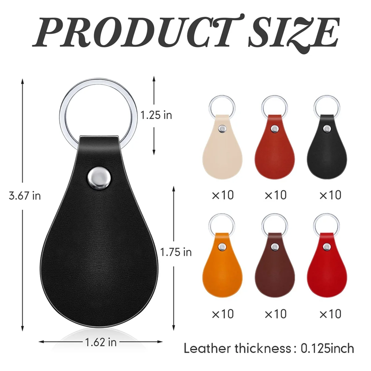 keychain60 Pcs Pu Leather Key Fob Kit Leather Key Fobs Blanks with Rivets and Key Rings Leather Keychain for DIY Laser Engraving