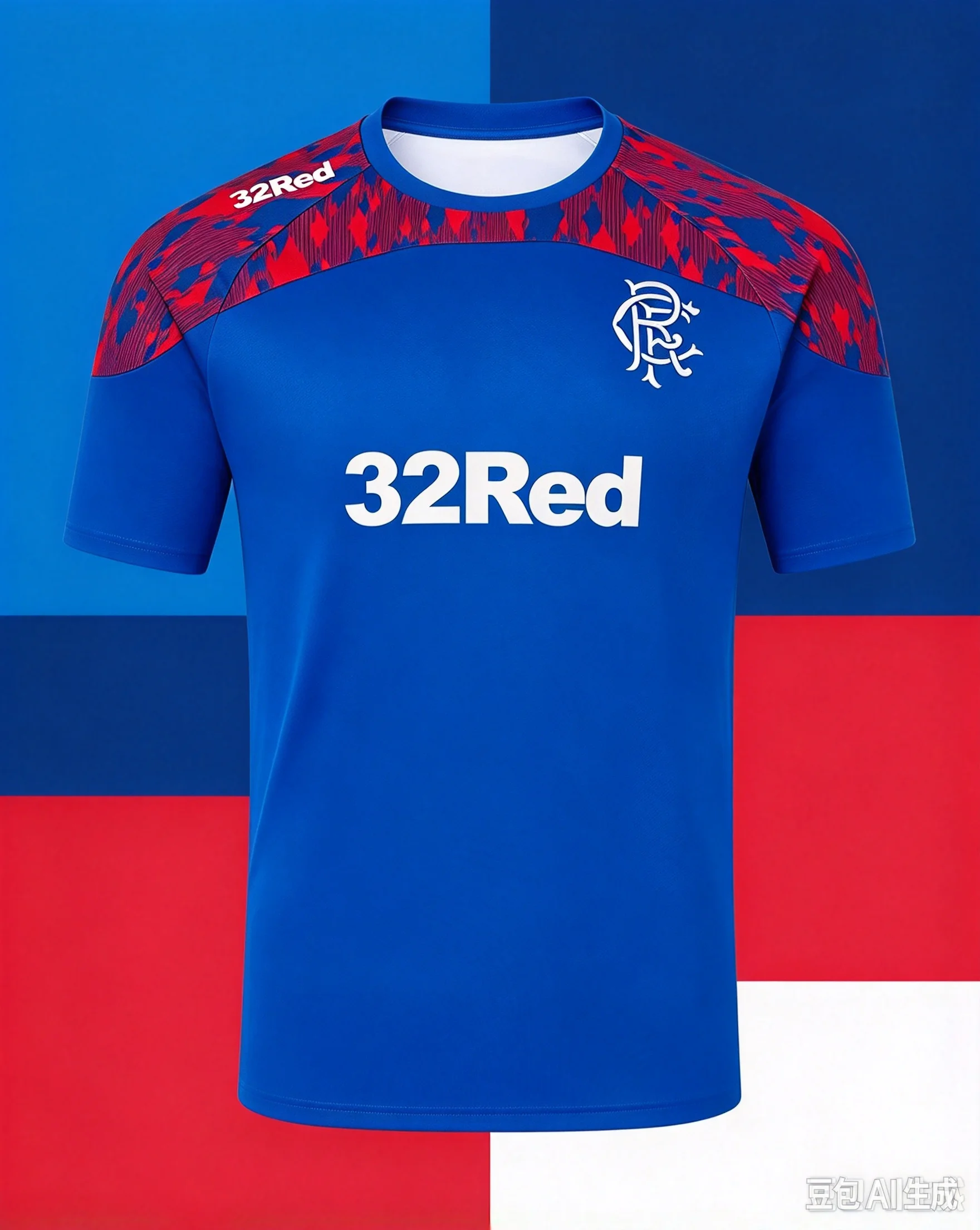 26-27 Rangers 3D Printed Football Jersey Men's Summer Quick Drying Breathe Short Sleeved T-shirt Family Matching